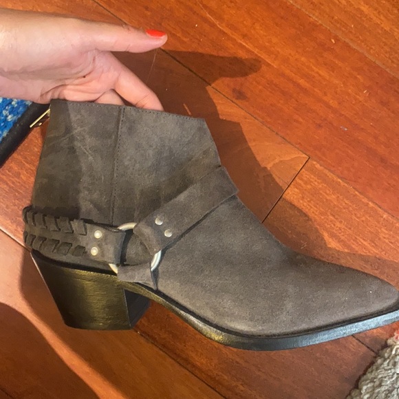 ALLSAINTS Gray Suede Buckle Ankle Boot - Picture 3 of 4